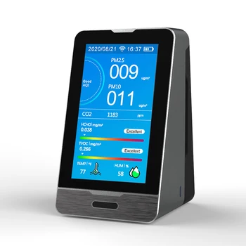 

DM73B Portable PM2.5 PM1.0 PM10 Temperature Humidity Intelligent CO2 HCHO TOVC Detector co2 Meter TUYA WIFI 4.3 Inch LED Display