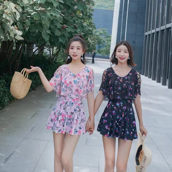 

Bathing Suit Women's New Style Conservative Hot Springs Fairy Style Swimwear South Korea INS Wind Belly Covering Slimming-T