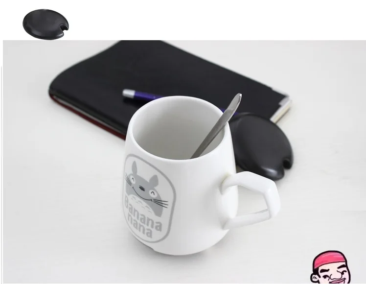 OUSSIRRO мультфильм Тоторо животные Кружка Керамическая милая пара чашка кофе молоко Подарочная коробка с крышкой и ложкой