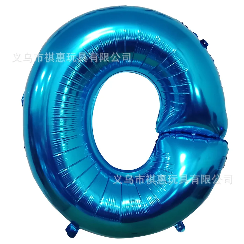 40 inch Blue aluminum film letter balloon Aluminum foil birthday Party wedding supplies Decorative photography props balloon - Цвет: O