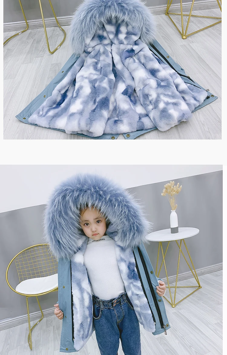 Новинка года, Модное детское пальто с мехом для мальчиков и девочек, очень теплое пальто Детская зимняя куртка со съемной меховой подкладкой