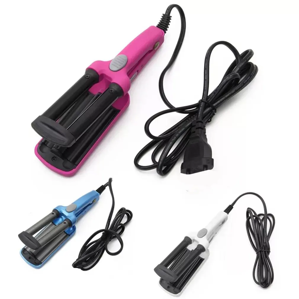 P65 Portable Mini Style Clip Small Three Tube Curler Home Travel Mini Hair Stick Hairdressing Supplies