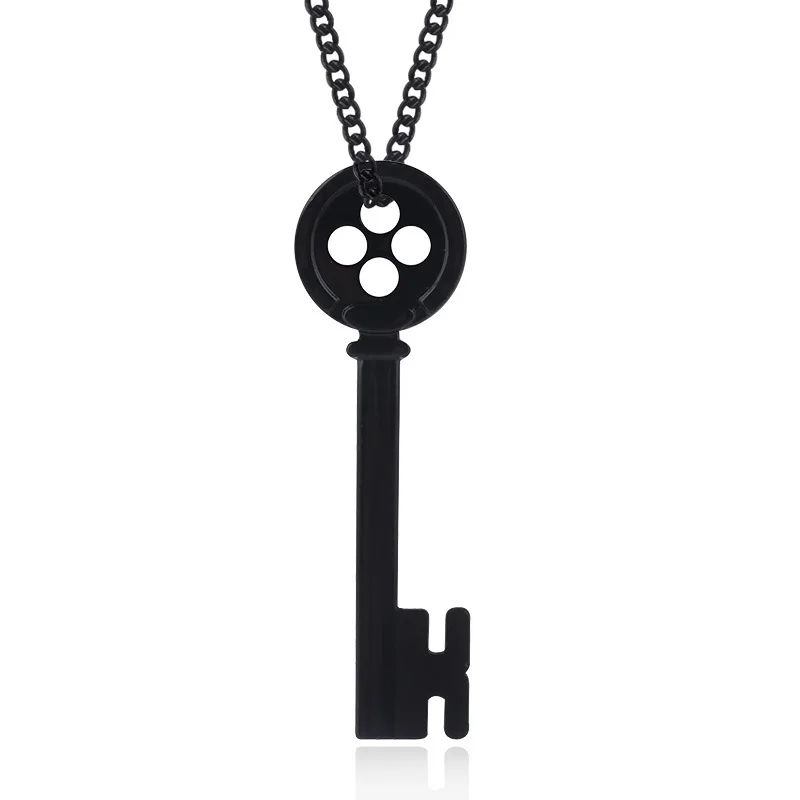 CORALINE KEY Necklace Keychain Movie Coraline Pendants Ghost Mother Skull Choker Jewelry Gifts Cosplay Props (4)