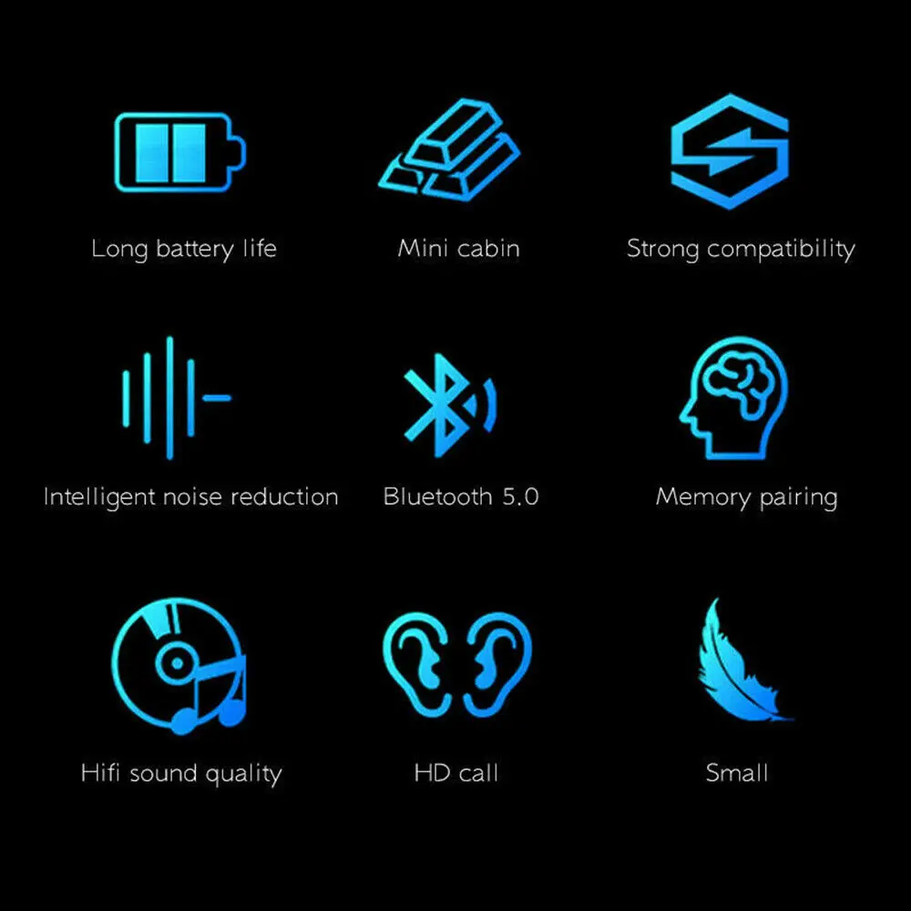 Мини TWS Беспроводные Bluetooth 5,0 наушники спортивные музыкальные наушники с шумоподавлением игровое устройство
