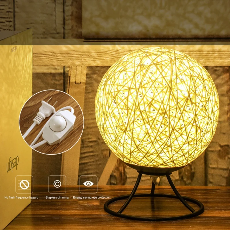 

3D LED Night Romance Stand Decoration Colorful Rattan Lamp Party Moon Moonlight Table Accessories Home Desk Iron Light