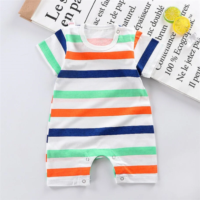 Baby Bodysuits made from viscose  0-2Y New Baby Rompers Short Sleeve Summer Cotton Infant Jumpsuit Boys Girls Clothes Cartoon Toddler Rompers Thin Baby Bodysuits comfotable