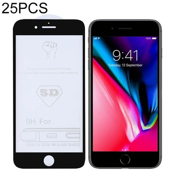 

25 PCS 9H 5D Full Glue Full Screen Tempered Glass Film for iPhone 7 Plus / 8 Plus