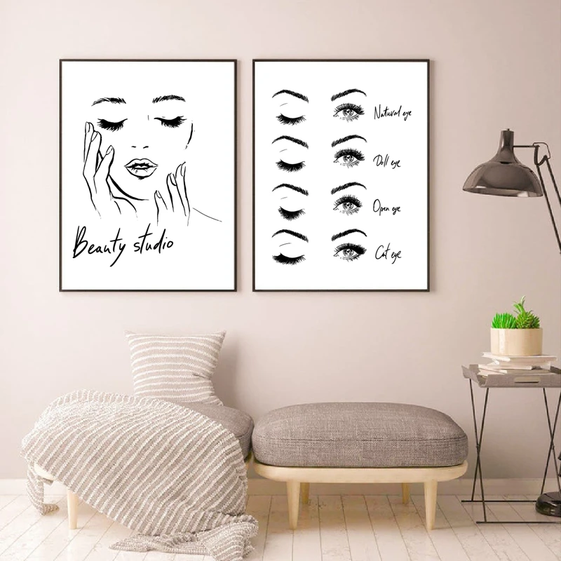 Eyes Beautiful Eyelashes Poster Beauty Studio Wall Decoration