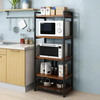 

Household Kitchen Shelf Landing Multilayer Storage Rack Microwave Oven Pan Rack Receive Condiment Shelves