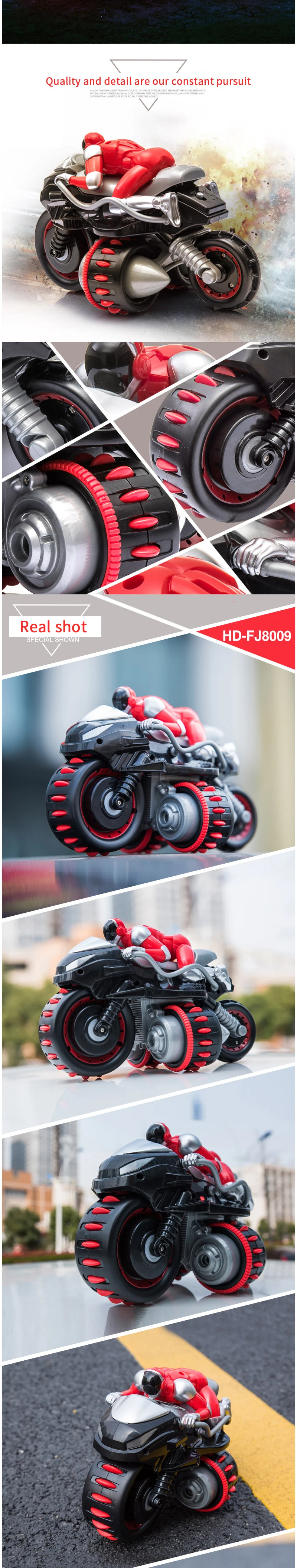 RC 2,4 Ghz Drift stunt 360 ° вращающийся мотоцикл со светодиодным светильник для зарядки игрушечного автомобиля