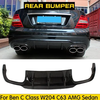 

W204 C63 Carbon Fiber Rear Lip Diffuser Spoiler for Benz W204 C-Class C200 C220 C260 C300 C63 AMG Sport Bumper 2012 2013 2014
