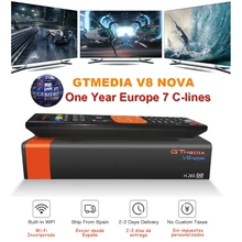 5pcs / Gtmedia V8 NOVA same as free sat V9 SUPER DVB S2 satellite receiver Builtin wifi H.265 HD 1080p free 1year cccam spain