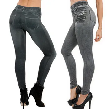 

High Quality Popular Legging Women Thin Imitation Jeans Plus Size Hot Sale Jeggings Slim Fitness Pants 1PC Fashion