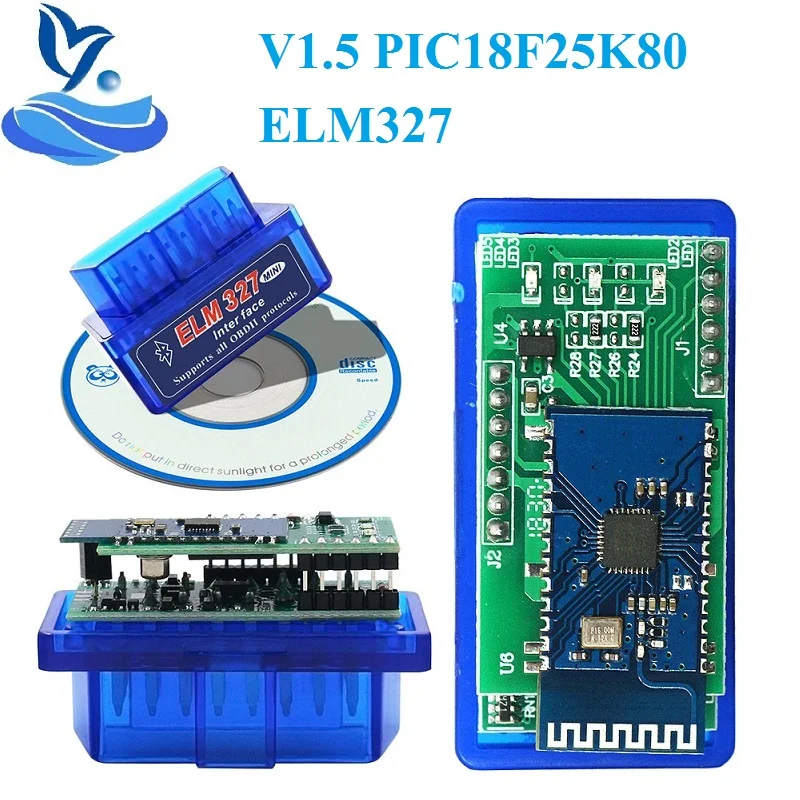 Мини сканер PIC18F25K80 V1.5 OBD2 ELM 327 Bluetooth ELM327 HHOBD USB ELM327|Кабели и коннекторы для