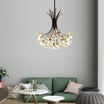 

110V-240V Romantic Dandelion Crystal Pendant Lights Hanging Lamp Living Dining Room Bedroom Fixtures Bright Decorative Lighting