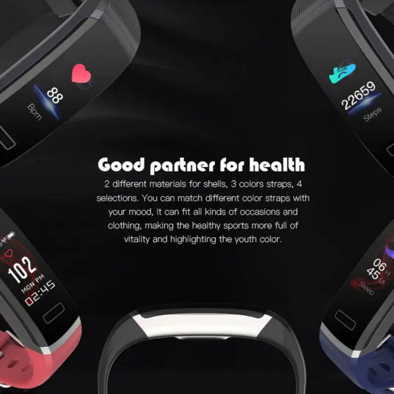USB Bluetooth спортивные Смарт-часы водонепроницаемые часы для сна кровяное кислородное кровяное давление монитор Мути-функция умные браслеты