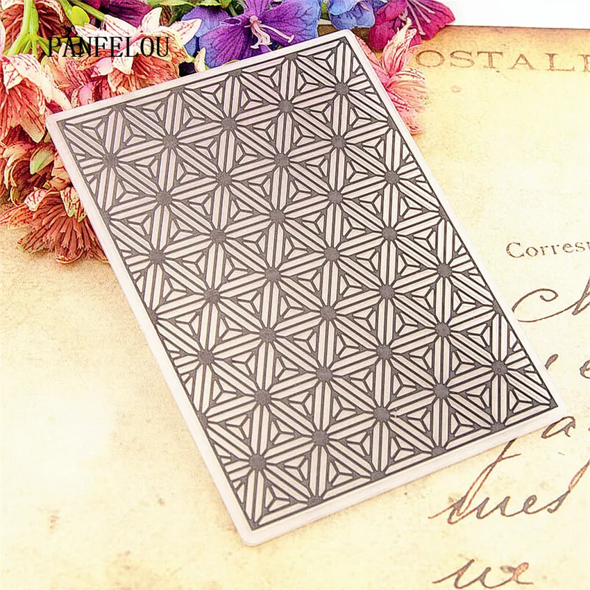 

PANFELOU 10.5x14.8 Six-pointed star Embossing folders Plastic For Scrapbooking DIY Template Fondant Cake Photo Album Card Making