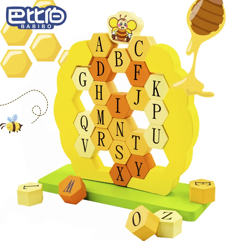 

Children Bees Wall Shape Bricks Pro Pushing-Wall Chouchoule Early Education Lettered Building Blocks Interactive Desktop Educati
