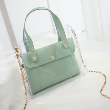 

Mara's Dream 2019 New Women's Bag Transparent Small Square Bag Shoulder Diagonal Package Ladies Jelly Package Small Fresh Packet