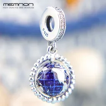 Высокое качество летние Висячие шармы 925 пробы Серебряный вращающийся глобус подвески бусины подходят DIY браслет ожерелье ювелирные изделия