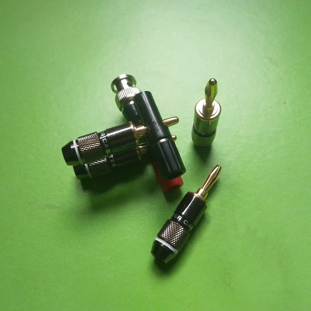 MONSTER 24K Gold Plated Copper Zinc Alloy Banana Plug Connector Audio Power Spe (1)