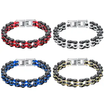 

Punk Mens Bracelet Stainless Steel Biker Bicycle Motorcycle Chain Bangles Male Jewelry