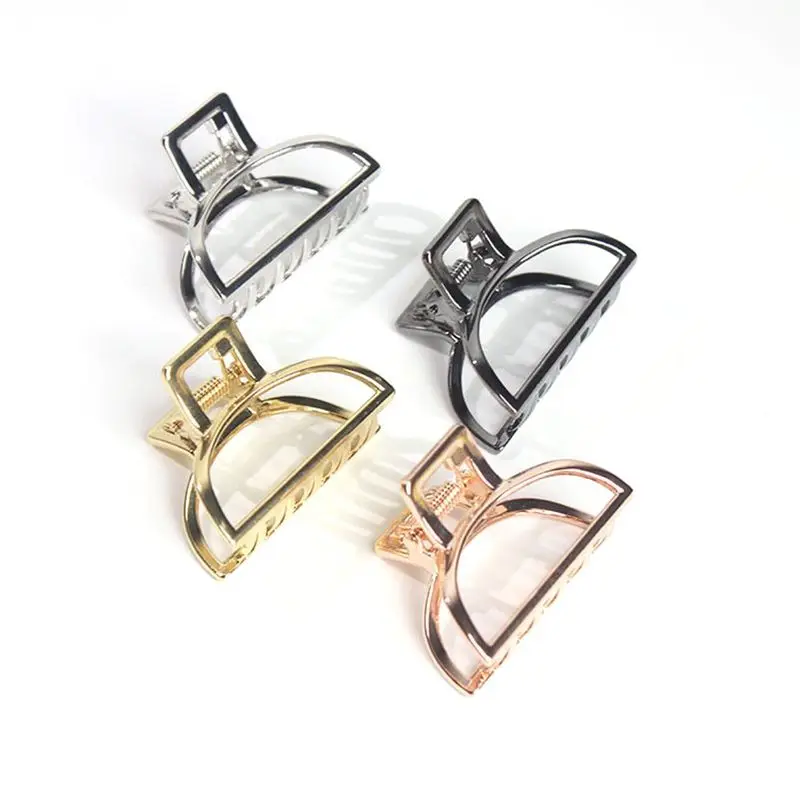 Claw-Clamps Hairpin Geometric-Hair Solid-Color-Accessories Girls Women Large/mini-Size