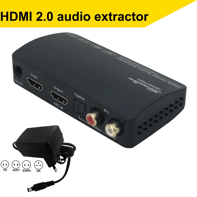 UHD HDMI 2,0 переключатель делителя HDMI 2,0 аудио экстрактор сплиттер HDR 4K 60HZ HDMI 2,0 HDCP 2,2 совместимый для PS4 pro apple tv 5