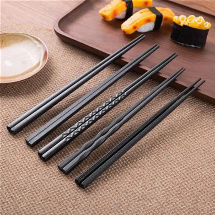 

10 Paris Japanese Styles Chopsticks Black Non-Slip Sushi Chopsticks Set Chinese Food Tools Tableware Kitchen Accessories