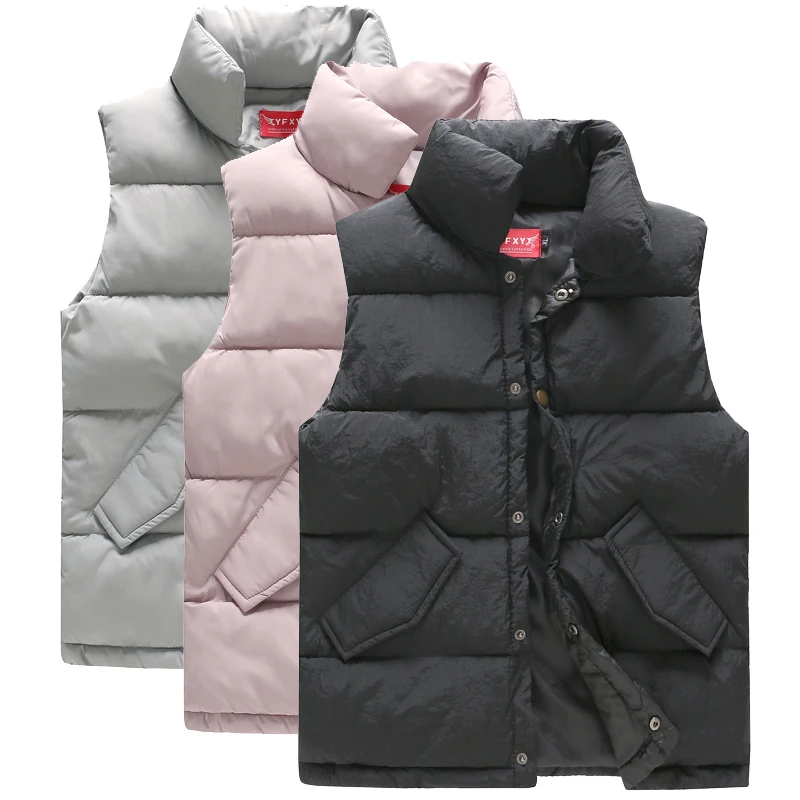 

Brieuces Women's Korean Style Solid Sleeveless Winter Keep Warm Winter Vest Coat Single Women Breasted Loose Thick Fashion Vest
