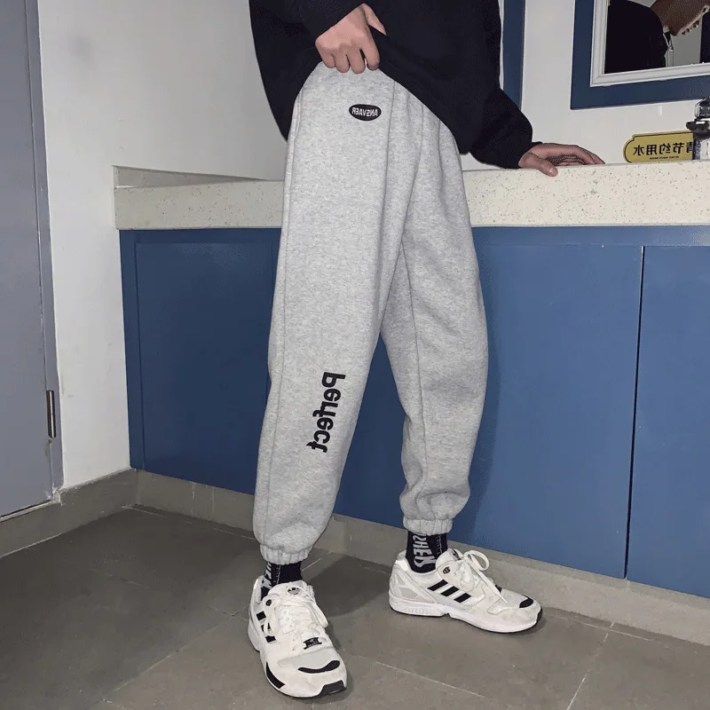 

Spring And Autumn Korean-style Casual Pants Grey Trousers Trend Ankle Banded Pants Hip Hop Students Athletic Pants Thin Popular