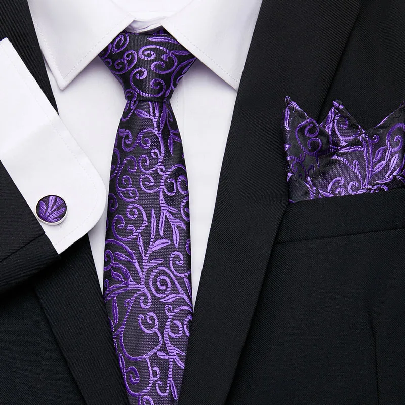 Мужской галстук, шелк, красный узор в клетку, жаккардовый тканый галстук+ носовой платок+ запонки, наборы для официальных мероприятий, свадебная деловая вечеринка - Цвет: S91