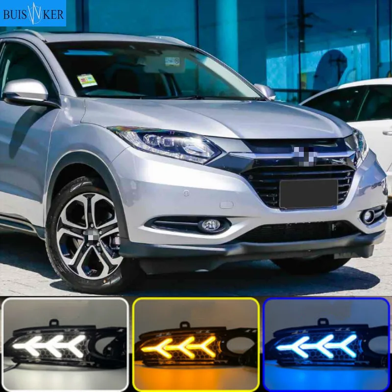 

2PCS For Honda HRV HR-V Vezel 2014 2015 2016 2017 2018 LED DRL Daytime Running Lights Daylight Waterproof Signal car Styling