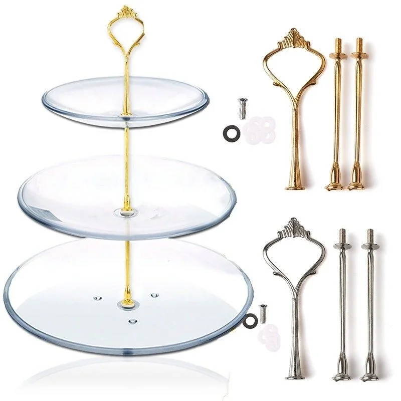 

Holder Bracket Stainless 3 Tier Steel Round Cupcake Stand Cake A Small Crown Layer Cake Tray Stainless Steel Plate Bracket