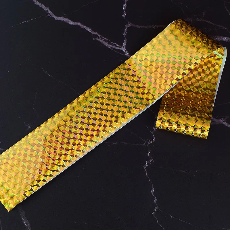 Currently Available Stimulate Laser 3D Gold Gloss Manicure Transfer Decal Gold Foil Grid Gradient Transfer Star Paper