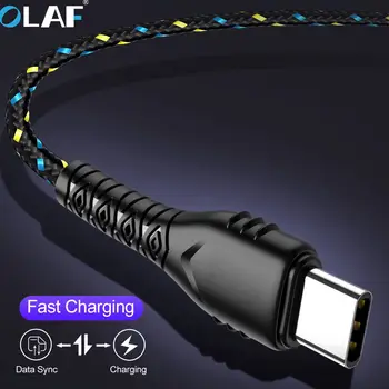 

OLAF USB Type c cable 1M/2M/3M Data Sync Fast Charging USB C Cable For Samsung A50 A30 USB Type-C Wire For huawei P30 P20 lite