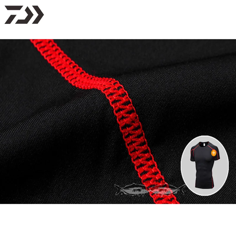Daiwa короткая Тепловая дышащая одежда для рыбалки, Мужская быстросохнущая летняя велосипедная рубашка для рыбалки, Лоскутная Трикотажная майка