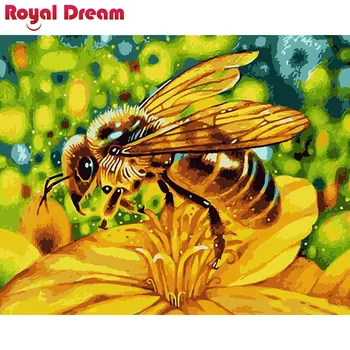 

Yellow flowers and little bees DIY Painting By Numbers Canvas Painitng Home Wall Art Picture Coloring By Numbers For Home Decor