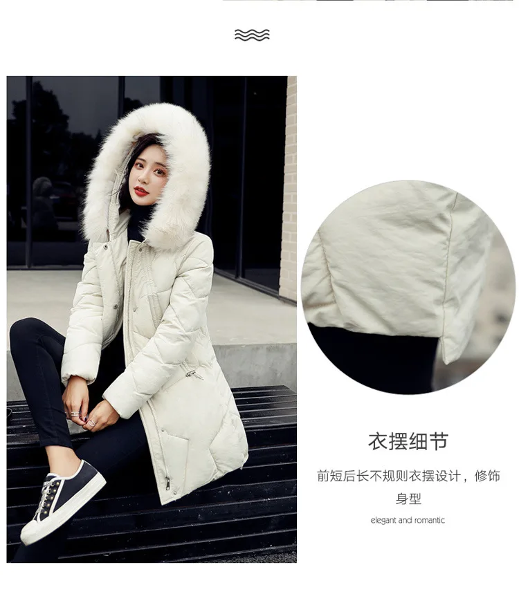 New Winter Hooded Women Warm Down Coat Casual Long Down Jackets Ladies Thicken Women Cotton Parka Outerwear Korean Coat