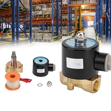 Areyourshop 3/" DC 12 В 24 В AC 220 В латунь нормально закрытый Электрический электромагнитный клапан для воды, газа, масла