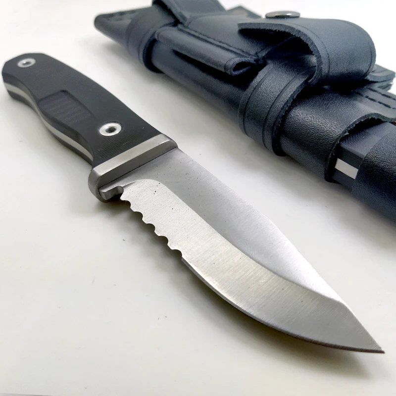 Острые ножи с фиксированным лезвием G10, нож для выживания, охотничьи ножи, инструмент для кемпинга, ATS-34, стальной нож, карманный нож+ кожаная оболочка
