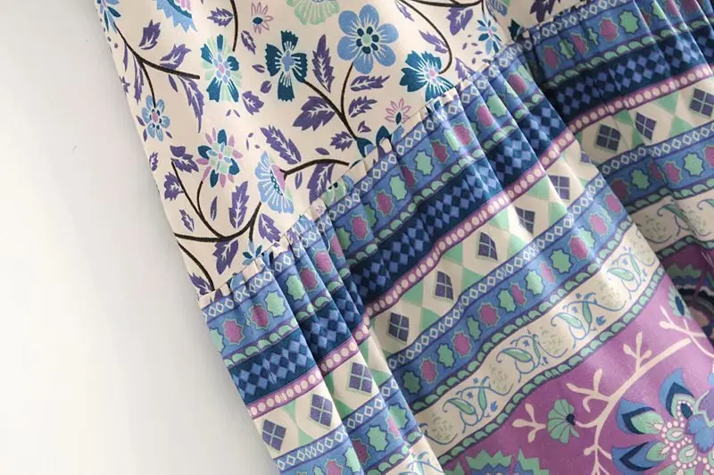 Boho chic женское пляжное богемное платье с цветочным принтом без бретелек Женская одежда из вискозы платье миди vestidos