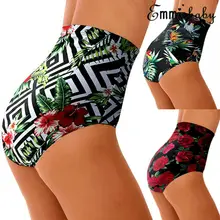 Женская одежда для плавания с высокой талией, Пляжное бикини с цветочным принтом, Шорты для плавания