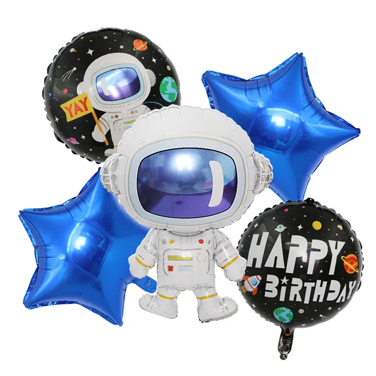 

1pcs Baby Boy Favor Toy Happy birthd party decoration outer space astronaut foil balloon ET Planet explore partner kids favors