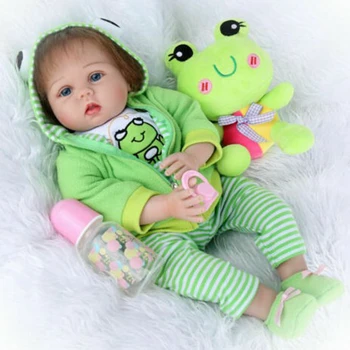 

21 Inch Lifelike Reborn Boy Doll Soft Silicone Cloth Body 55 CM Realistic Baby Toy Playmate For Kids Birthday Xmas Gift
