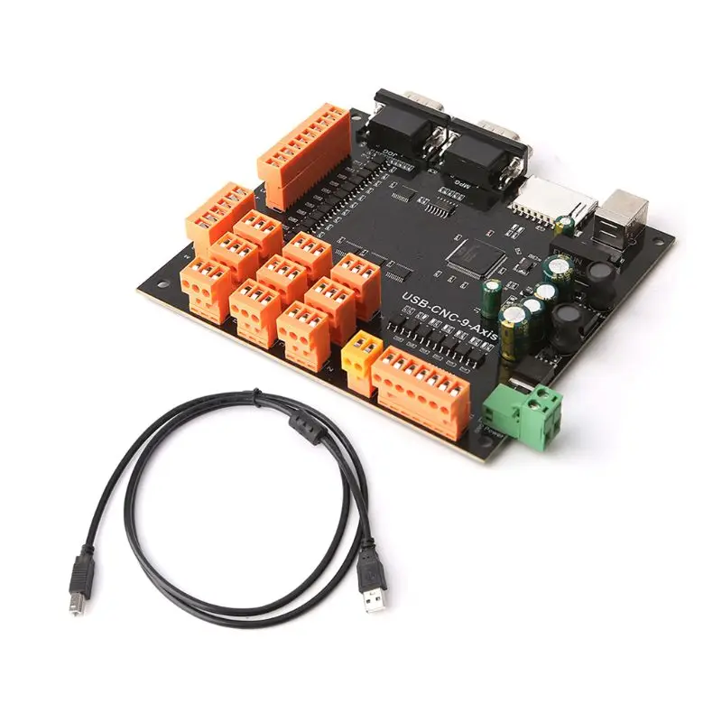USB 9 оси 100 кГц CNC Контроллер шагового двигателя Breakout Board с MPG интерфейсом для гравировки машины U1JB