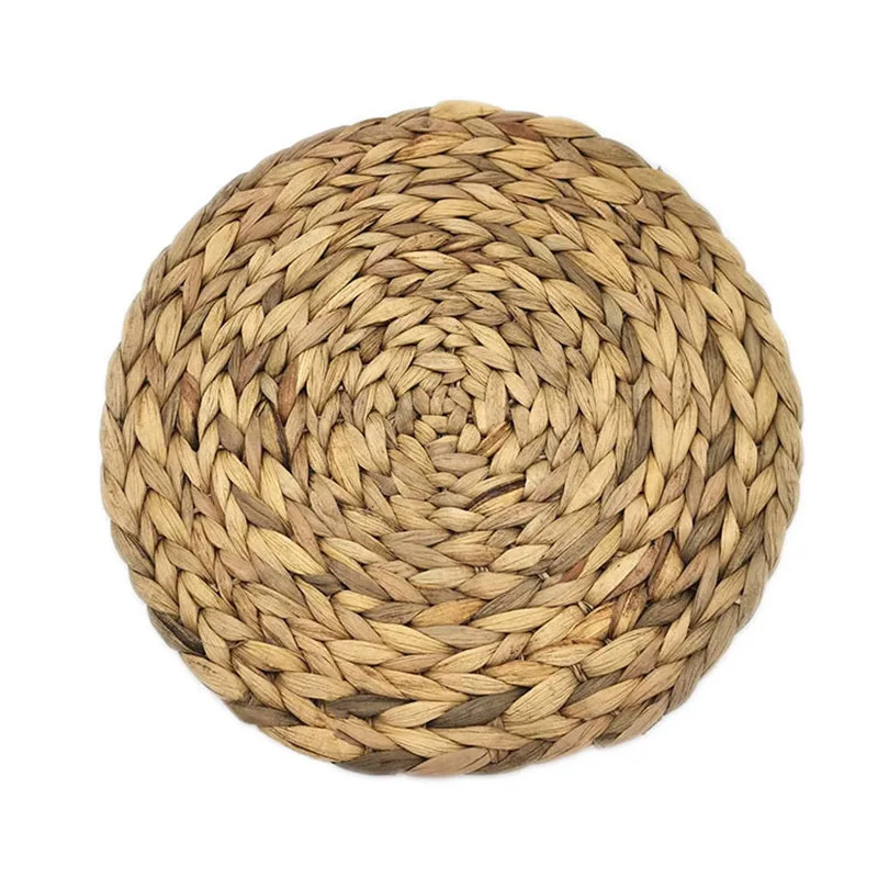 

1PC Idyllic Gourd Grass Preparation Place Mat Hand-Made Round Calabash Tray Table Insulation Pad Non-Slip Anti-Scalding Mats