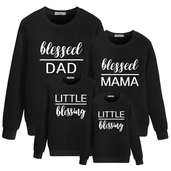

MVUPP 2020 fashion Dad MaMa little baby sweatshirt family matching clothes mom daughter dad son sweatshirts tops printed dress