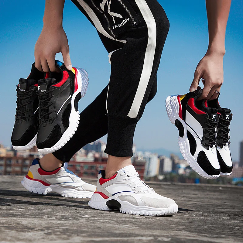 New Style Athletic Shoes Men's Running Shoe Men's Korean-style Students Versatile Casual Dad Trendy Shoes Large Size