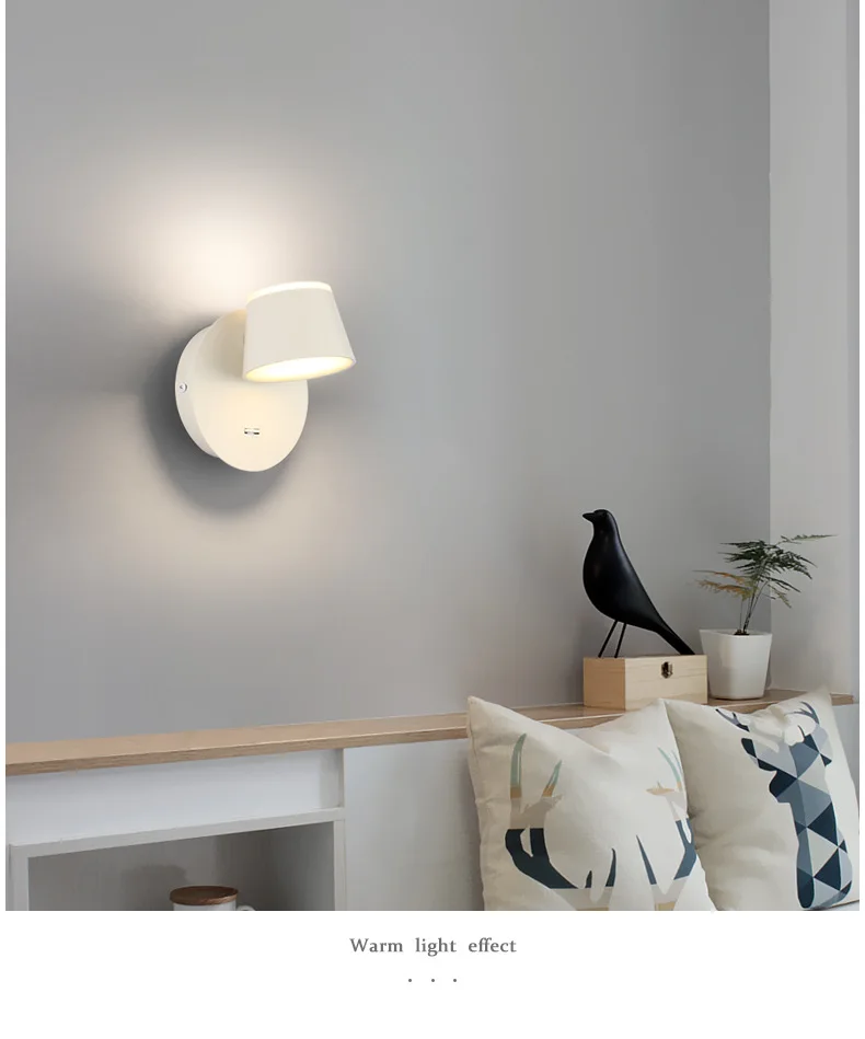 

Free Shipping Modern Wall Lights For Bedroom Led Wall Mounted Reading Light